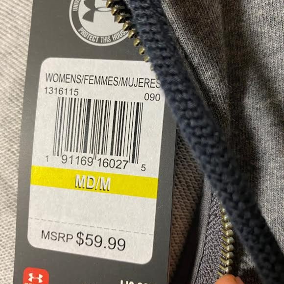 NWT UNDER ARMOUR Women M UA LOGO French Terry Full Zip Hoodie Jacket Loose Fit - Picture 8 of 8